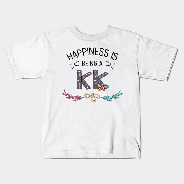 Happiness Is Being A Kk Wildflowers Valentines Mothers Day Kids T-Shirt by KIMIKA